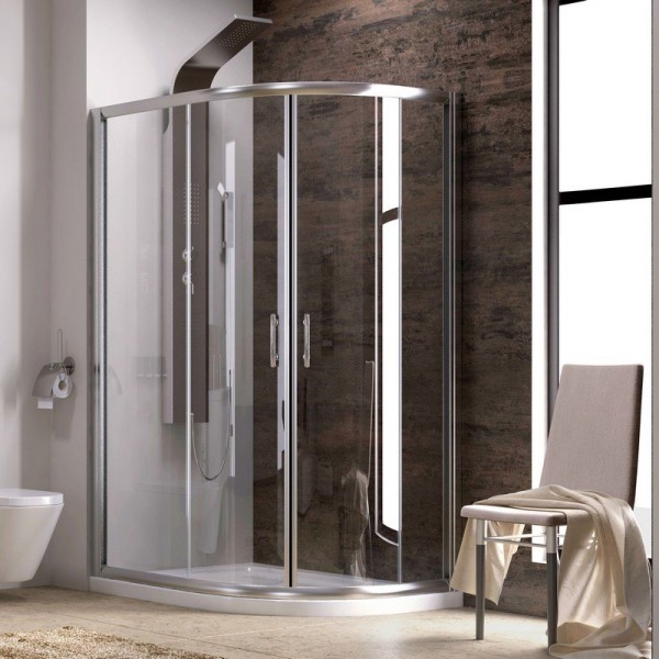 Φωτογραφία προϊόντος: Karag Flora 650 100x80x190cm Ασύμμετρη Γωνιακή Καμπίνα Ντουσιέρας με διαφανο κρύσταλλο 6mm Nanoskin