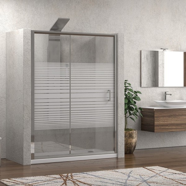 Φωτογραφία προϊόντος: Karag New Flora 500 Serigrafato 160x180cm Καμπίνα Ντουζιέρας Από Τοίχο Σε Τοίχο Με Σεριγραφάτο Κρύσταλλο