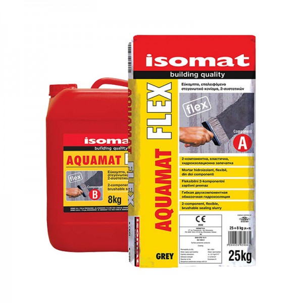 Φωτογραφία προϊόντος: AQUAMAT-FLEX A+B 35 Kgr ISOMAT Eυκαμπτο επαλειφωμενο στεγανωτικο κονιαμα