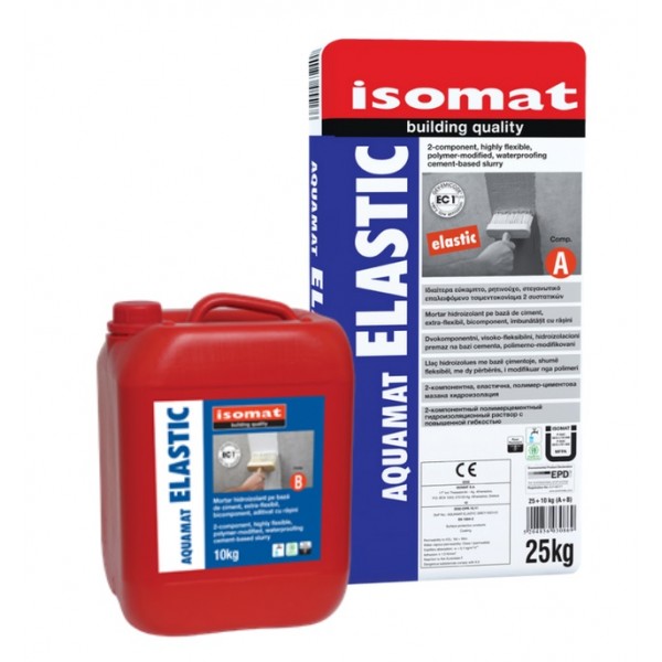 Φωτογραφία προϊόντος: AQUAMAT-ELASTIC A+B 35 KGR ISOMAT Ελαστικο επαλειφωμενο κονιαμα Λευκο