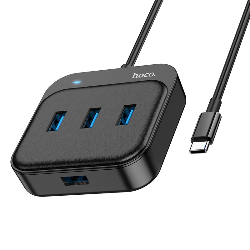 Φωτογραφία προϊόντος: 2ADD149A-D3CC-EF11-9A7B-C174DFB988E4 Hub USB-C Hoco HB31 Easy 4-in-1 με 4 χ USB3.0 Μαύρο 20cm
