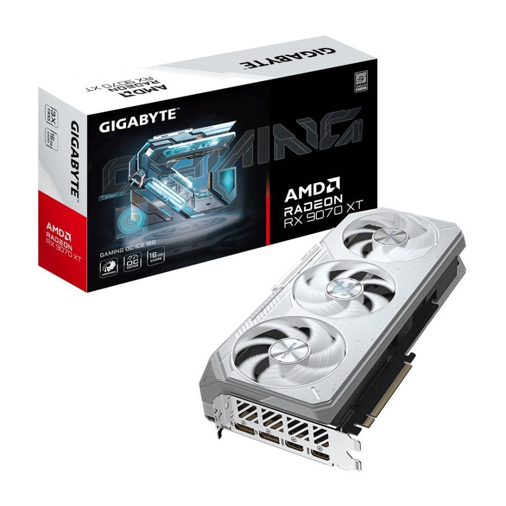 Φωτογραφία προϊόντος: GIGABYTE Radeon RX 9070 XT GAMING OC ICE 16G Graphics Card - 16GB GDDR6, 256bit, PCI-E 5.0, 3060 MHz Core Clock, 2 x DisplayPort, 2 x HDMI, GV-R907XGAMINGOCICE-16GD