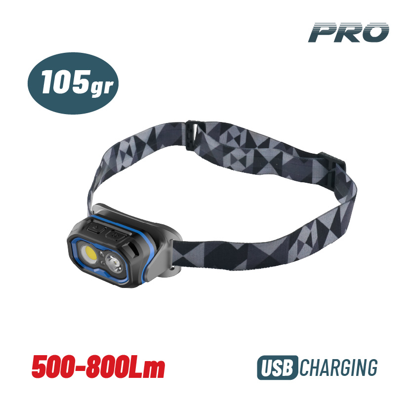 Φωτογραφία προϊόντος: BORMANN Pro BPR6032 Φακός Κεφαλής Επαναφορτιζόμενος Διπλής Λειτουργίας.800Lm, Αδιάβροχος (072324)