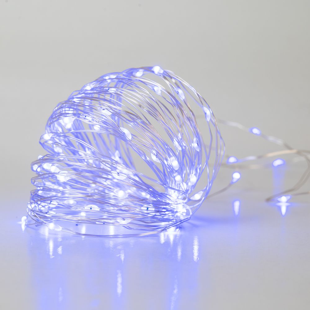 Φωτογραφία προϊόντος: Iliadis 100 Microled Συρμα Ασημι Μπλε 8Προγραμ 5Μετρα Εσωτ And Εξωτ Χωρου