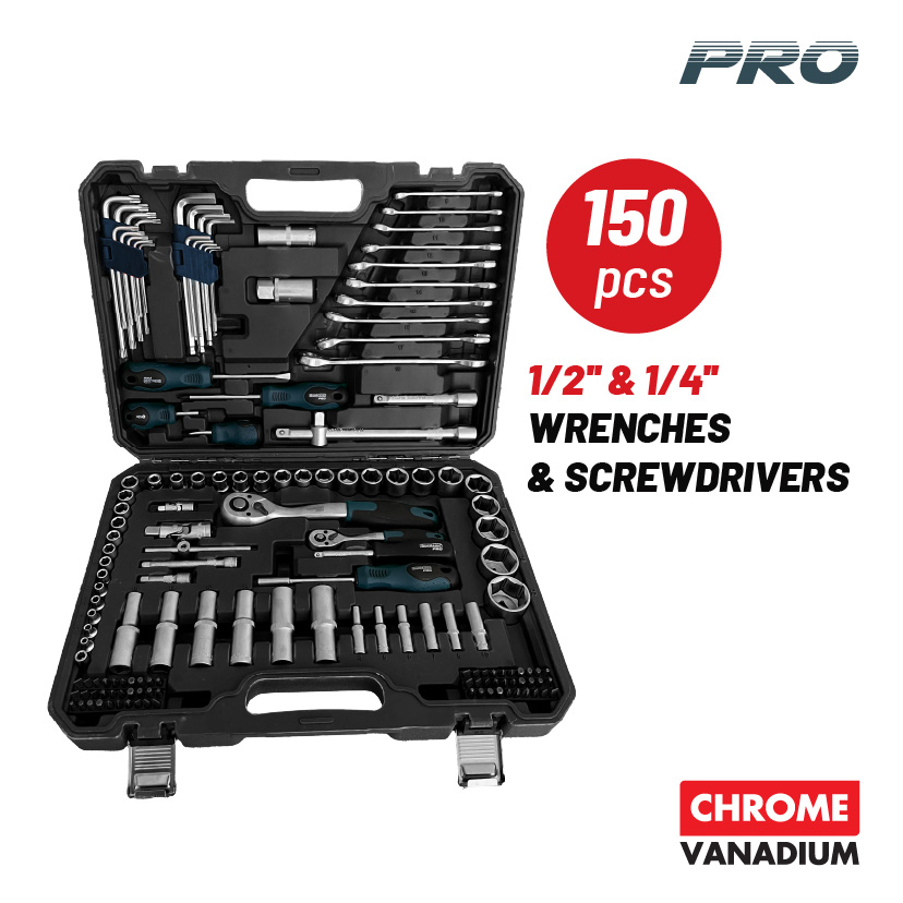 Φωτογραφία προϊόντος: BORMANN Pro BHT5130 Σετ Καρυδάκια 1/4'' & 1/2' με Καστάνια,Κατσαβίδια,Κλειδιά 150τμχ (077817)