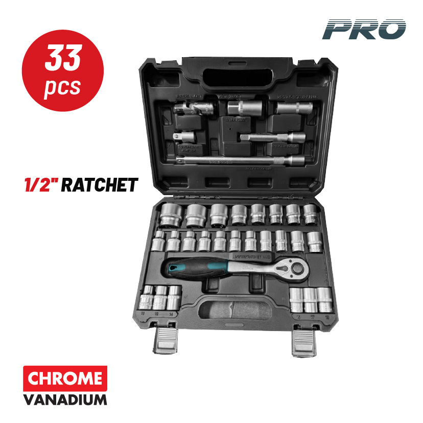 Φωτογραφία προϊόντος: BORMANN Pro BHT5110 Σετ Καρυδάκια 1/2'' με Καστάνια και Προέκταση,33τεμ (077794)