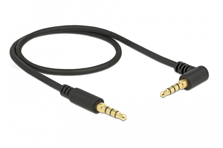 Φωτογραφία προϊόντος: DELOCK Καλώδιο Jack stereo σε Jack stereo 4pin 3.5mm, 90°, μαύρο, 1m