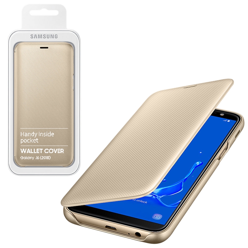 Φωτογραφία προϊόντος: Samsung Original Flip Wallet EF-WJ630CF για Galaxy J6 2018 Gold