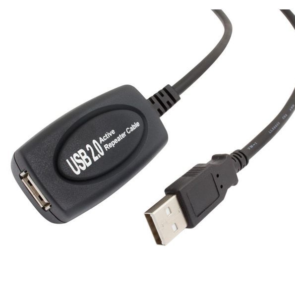 Φωτογραφία προϊόντος: POWERTECH καλώδιο USB 2.0 σε USB female με ενισχυτή 10m Black