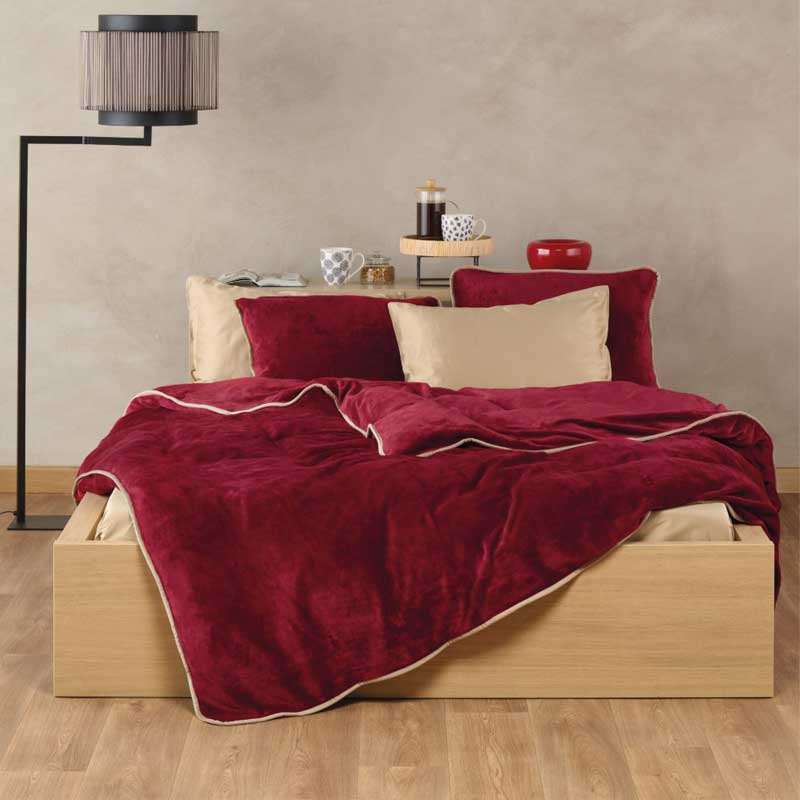 Φωτογραφία προϊόντος: Παπλωματοθήκη Flannel Fleece King Size KENTIA IVANNA 05 BORDEAUX 76236 Μπορντώ 260x240cm