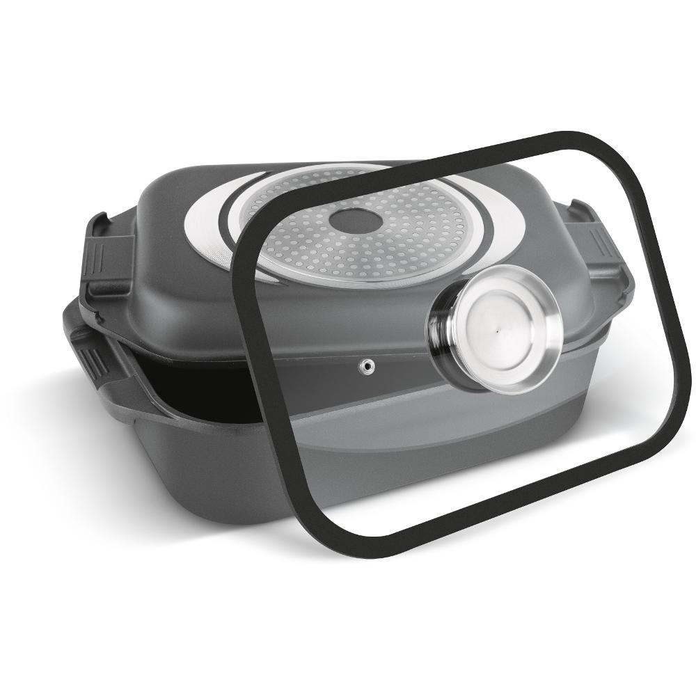 Φωτογραφία προϊόντος: Γάστρα με αντικολλητική επιφάνεια, καπάκι ψησίματος και επιπλέον γυάλινο καπάκι Lamart LT1310