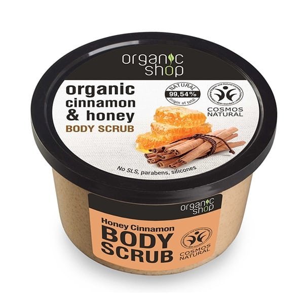 Φωτογραφία προϊόντος: ORGANIC SHOP Body Scrub Honey Cinnamon Απολεπιστικό Σώματος με Κανέλα &amp; Μέλι, 250ml