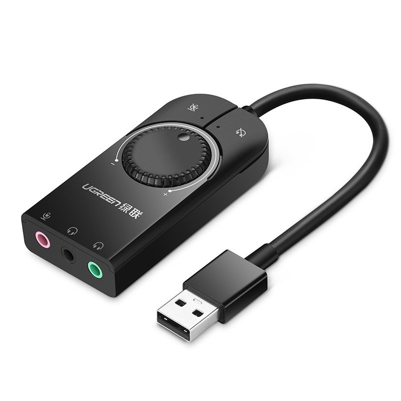 Φωτογραφία προϊόντος: Ugreen external sound card music USB adapter - 3.5 mm mini jack with volume control 15cm black (40964)
