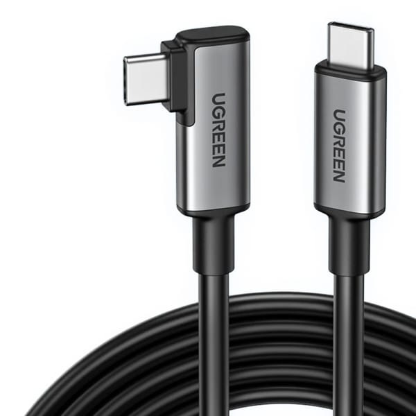 Φωτογραφία προϊόντος: Ugreen US551 Angle (90°) USB 2.0 Cable USB-C male - USB-C 60W PD Μαύρο 5m 90629