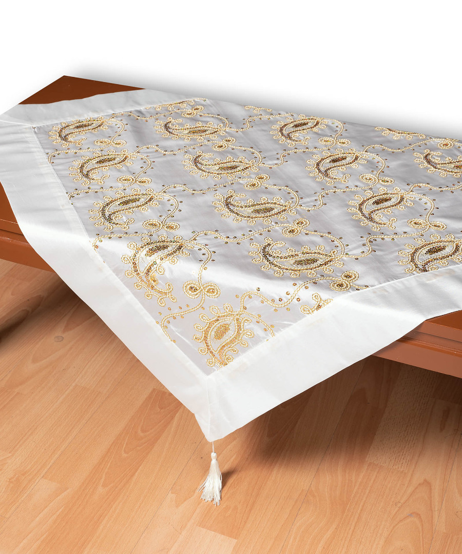 Φωτογραφία προϊόντος: SilkFashion Σατέν τραπεζοκαρέ 1028 (130cm x 130cm) λευκό