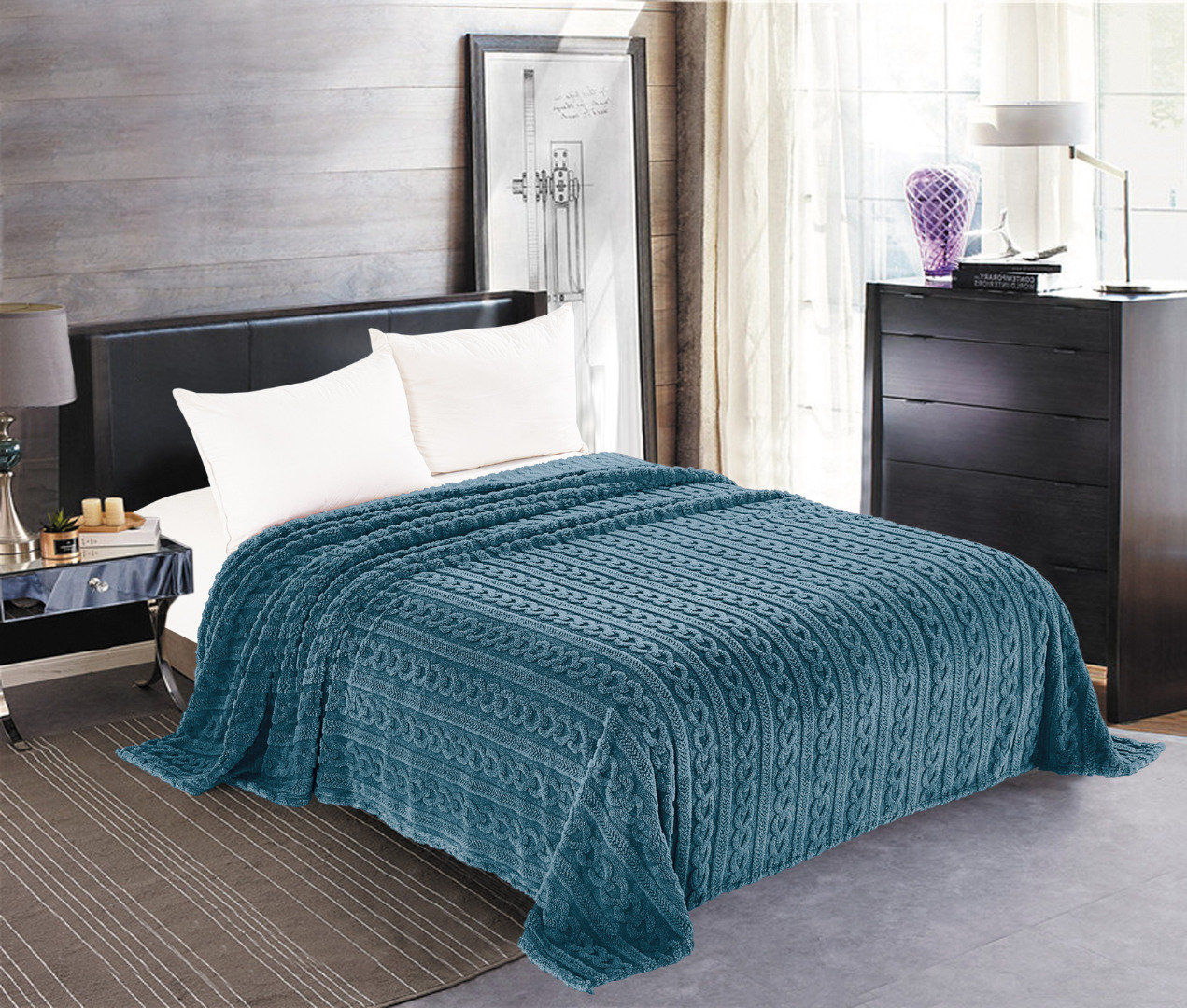 Φωτογραφία προϊόντος: SilkFashion Κουβέρτα fleece braid (220cm x 240cm) ραφ