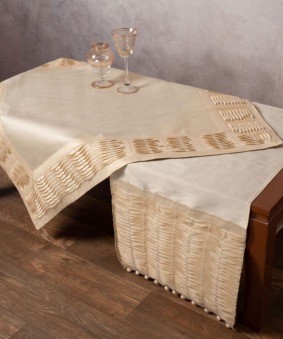 Φωτογραφία προϊόντος: SilkFashion καρέ (85cm X 85cm) 3819 πλισέ ecru