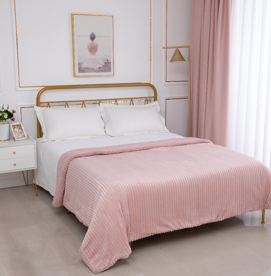 Φωτογραφία προϊόντος: SilkFashion Κουβέρτα με sherpa kotle (220cm x 240cm) old rose