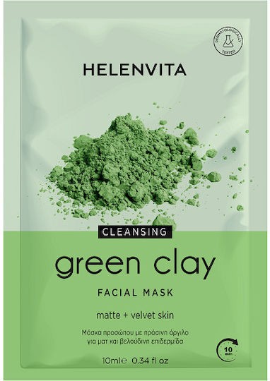 Φωτογραφία προϊόντος: Helenvita Cleansing Green Clay Face Mask Μάσκα Προσώπου με Πράσινη Άργιλο 10ml