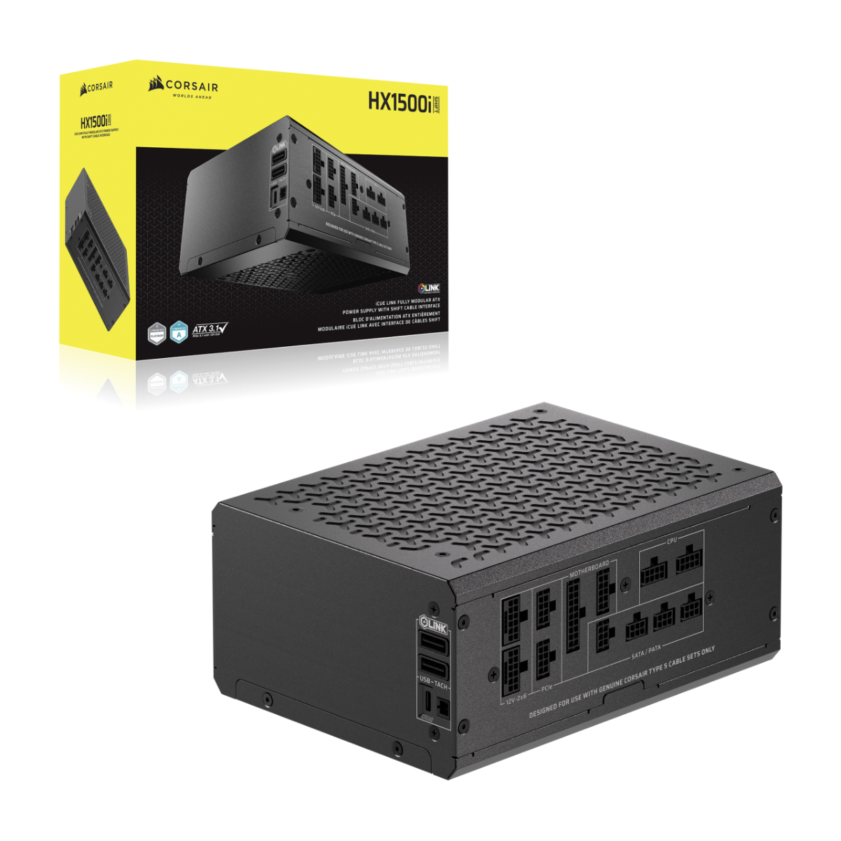Φωτογραφία προϊόντος: Corsair HX1500i SHIFT (Cybenetics Platinum, Fully Modular, Digital)