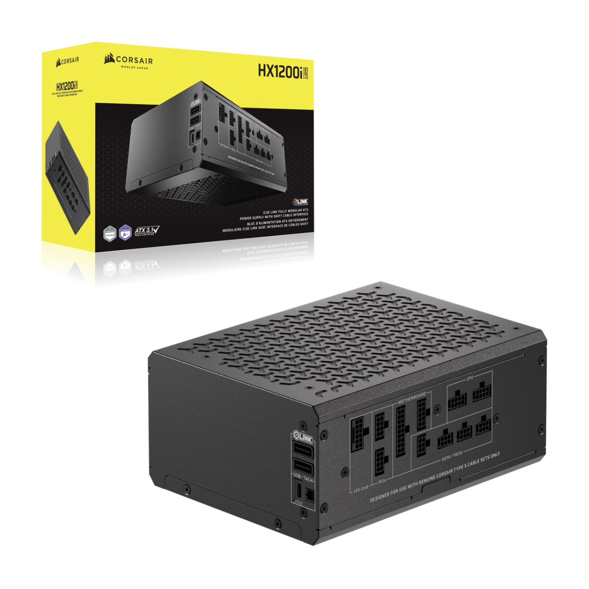 Φωτογραφία προϊόντος: Corsair HX1200i SHIFT (Cybenetics Platinum, Fully Modular, Digital)