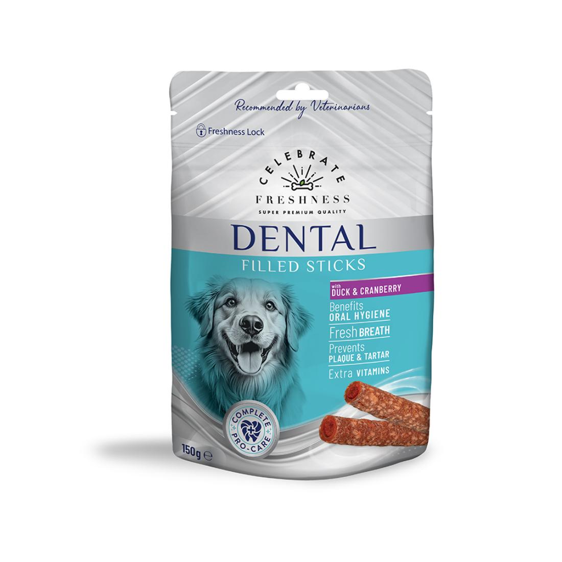 Φωτογραφία προϊόντος: CELEBRATE FRESHNESS DENTAL FILLED STICKS DUCK & CRANBERRY 150gr