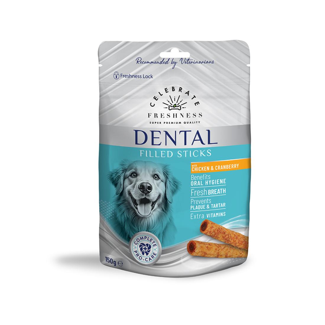 Φωτογραφία προϊόντος: CELEBRATE FRESHNESS DENTAL FILLED STICKS CHICKEN & CRANBERRY 150gr