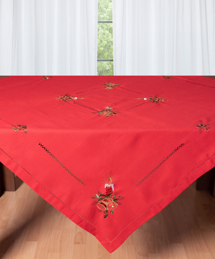 Φωτογραφία προϊόντος: SilkFashion Χριστουγεννιάτικο τραπεζομάντηλο (180cm x 180cm) 1982 κόκκινο