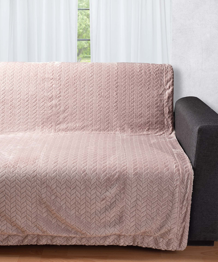 Φωτογραφία προϊόντος: SilkFashion Διακοσμητικό fleece ριχτάρι με sherpa (150cm x 200cm) λιλά