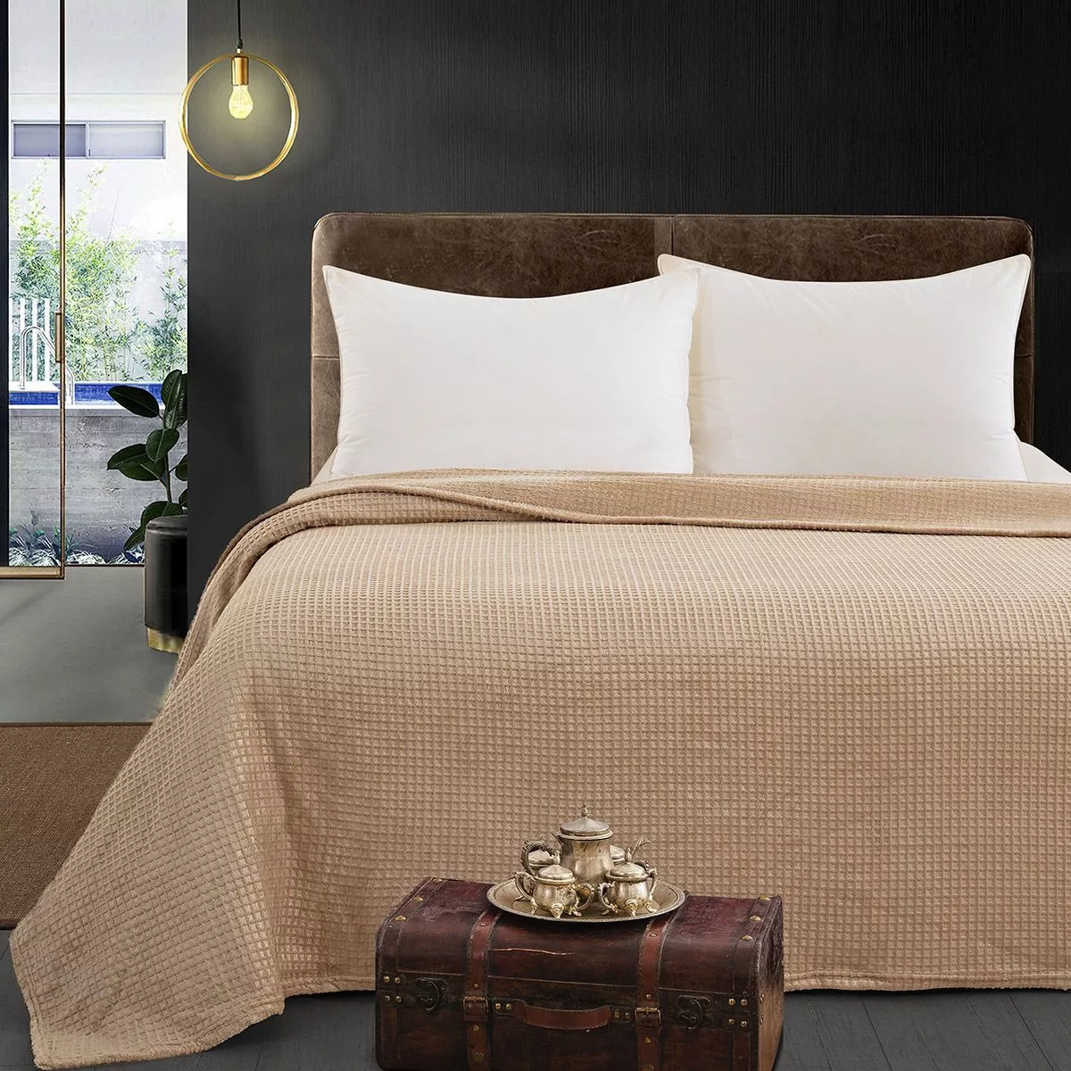 Φωτογραφία προϊόντος: Κουβέρτα Fleece Μονή 160x220 Beauty Home 11550 Beige 160x220