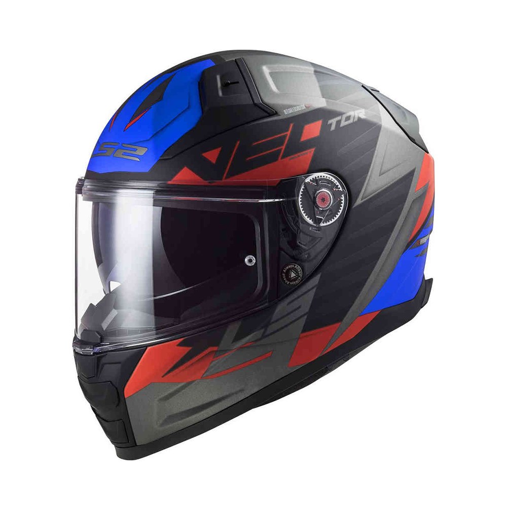 Φωτογραφία προϊόντος: ΚΡΑΝΟΣ FULL FACE VECTOR II FF811 ABSOLUTE MATT BLACK RED BLUE ECE 22.06 | LS2