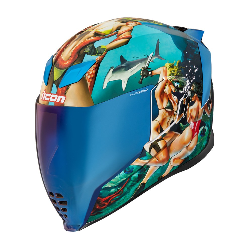 Φωτογραφία προϊόντος: ΚΡΑΝΟΣ FULL FACE AIRFLITE PLEASUREDOME 4 BLUE HELMET ECE 22.06 | ICON