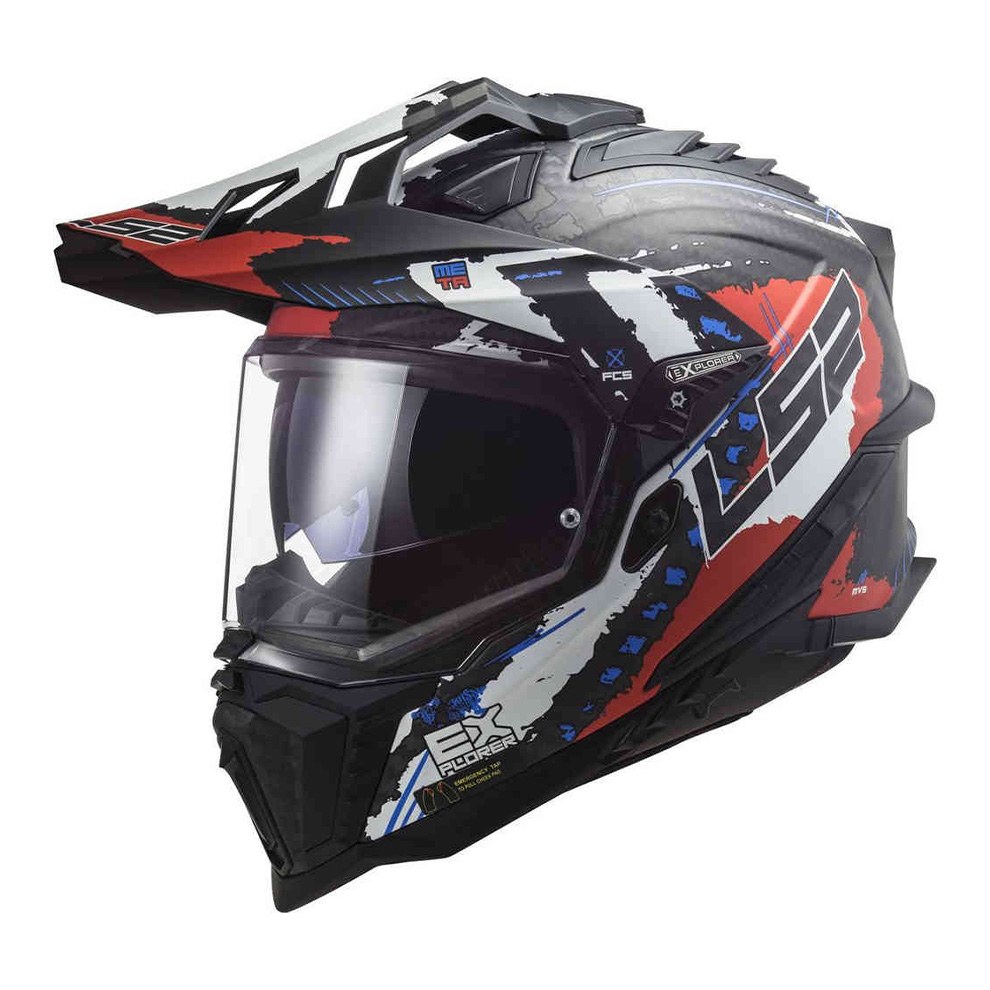 Φωτογραφία προϊόντος: ΚΡΑΝΟΣ DUAL MX701 EXPLORER CARBON EXTEND MATT RED ECE 22.06 | LS2