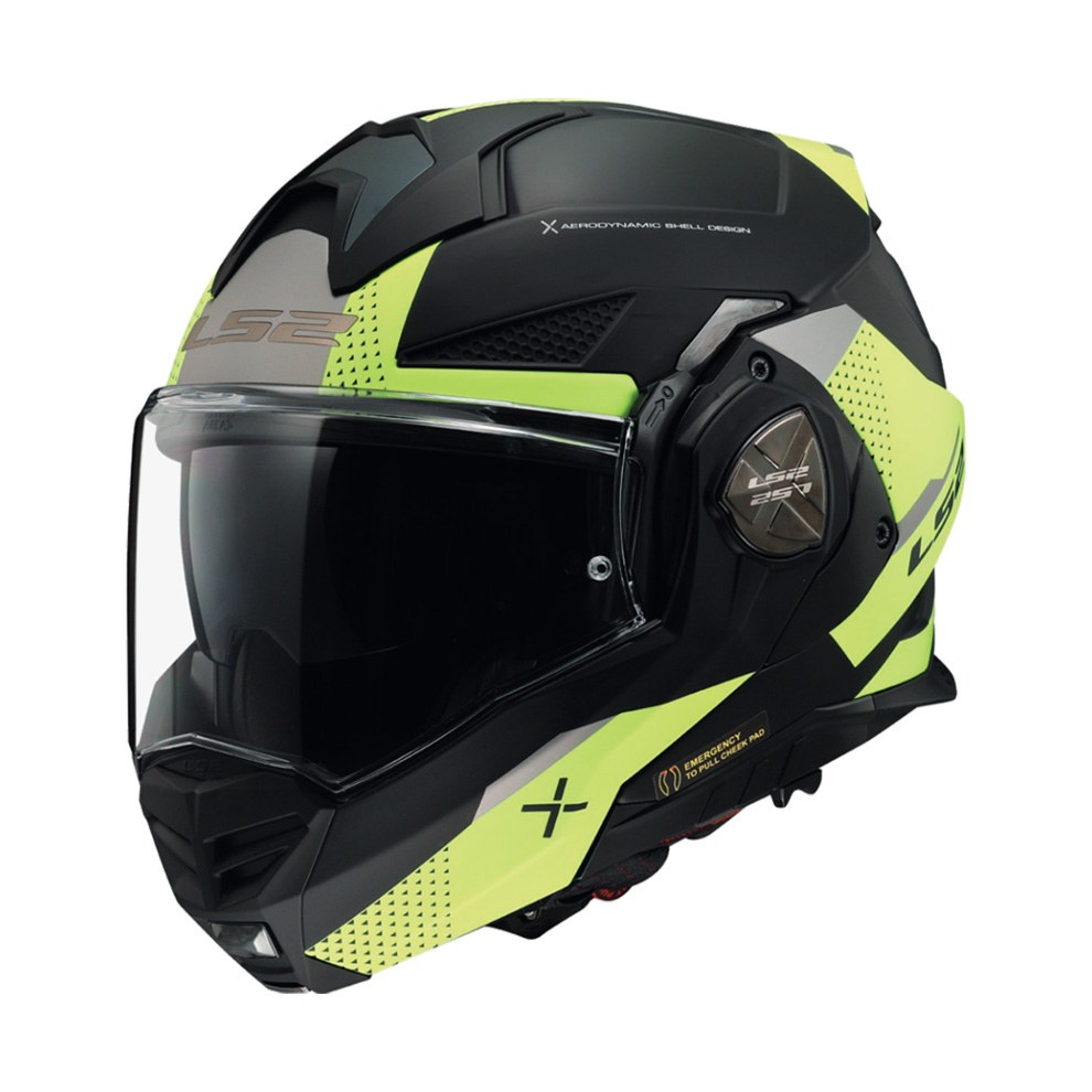 Φωτογραφία προϊόντος: ΚΡΑΝΟΣ MODULAR FF901 ADVANT X OBLIVION MATT BLACK H-V YELLOW ECE 22.06 |LS2