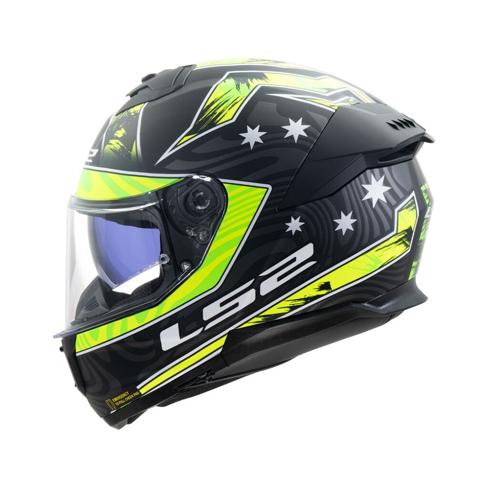 Φωτογραφία προϊόντος: ΚΡΑΝΟΣ FULL FACE FF808 STREAM II GALDAM MATT BLACK H-VIS YELLOW ECE 22.06 | LS2