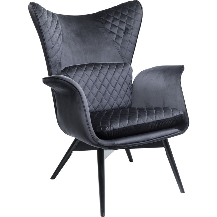 Φωτογραφία προϊόντος: KARE Πολυθρόνα Tudor Velvet Μαύρη 78x80x100εκ - Μαύρο - 78Μx80Πx100Υ