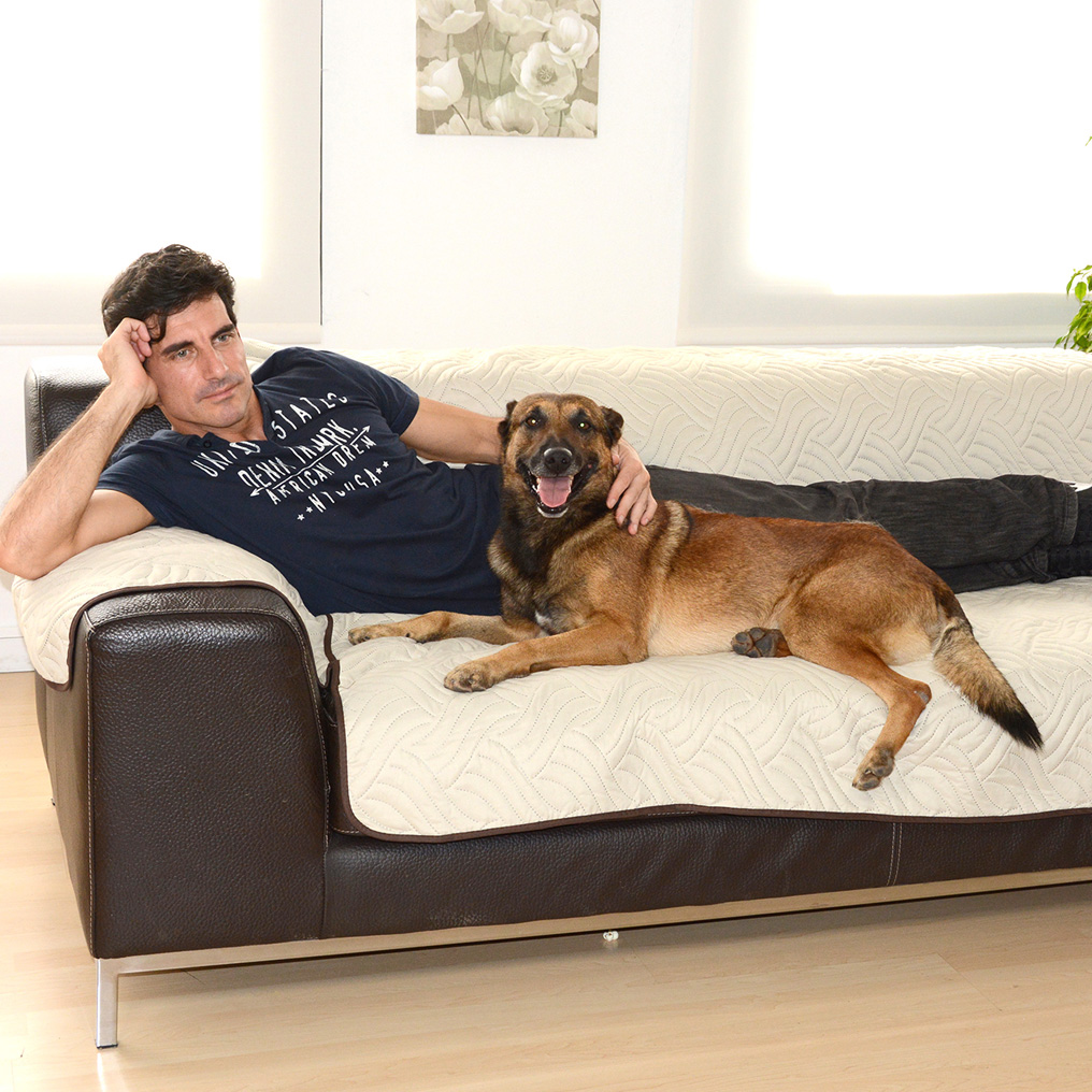 Φωτογραφία προϊόντος: OEM Sofa Cover κάλυμμα δύο όψεων για τριθέσιο καναπέ 190x290 εκ. cream/espresso
