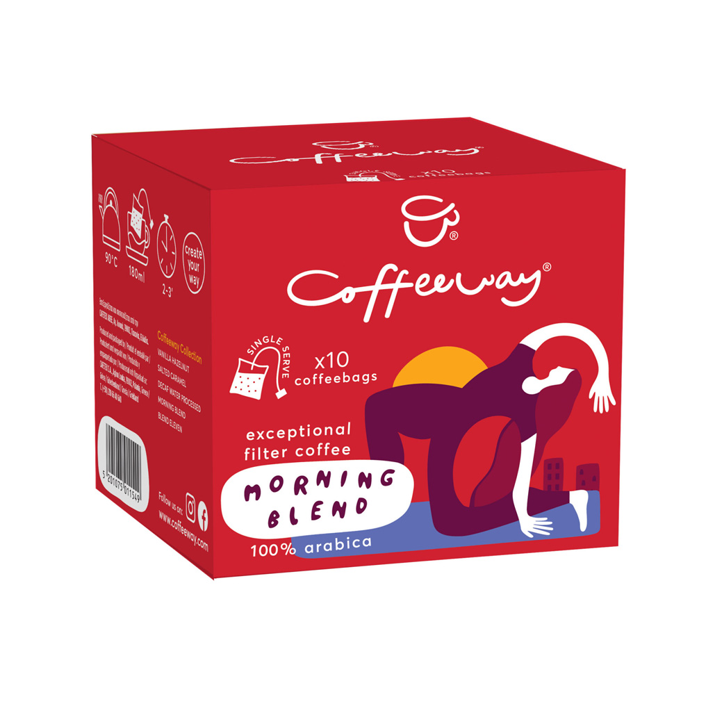 Φωτογραφία προϊόντος: Καφές φίλτρου Coffeeway ατομικά φακελάκια Morning Blend 10 τεμ. x 7,5 γρ.