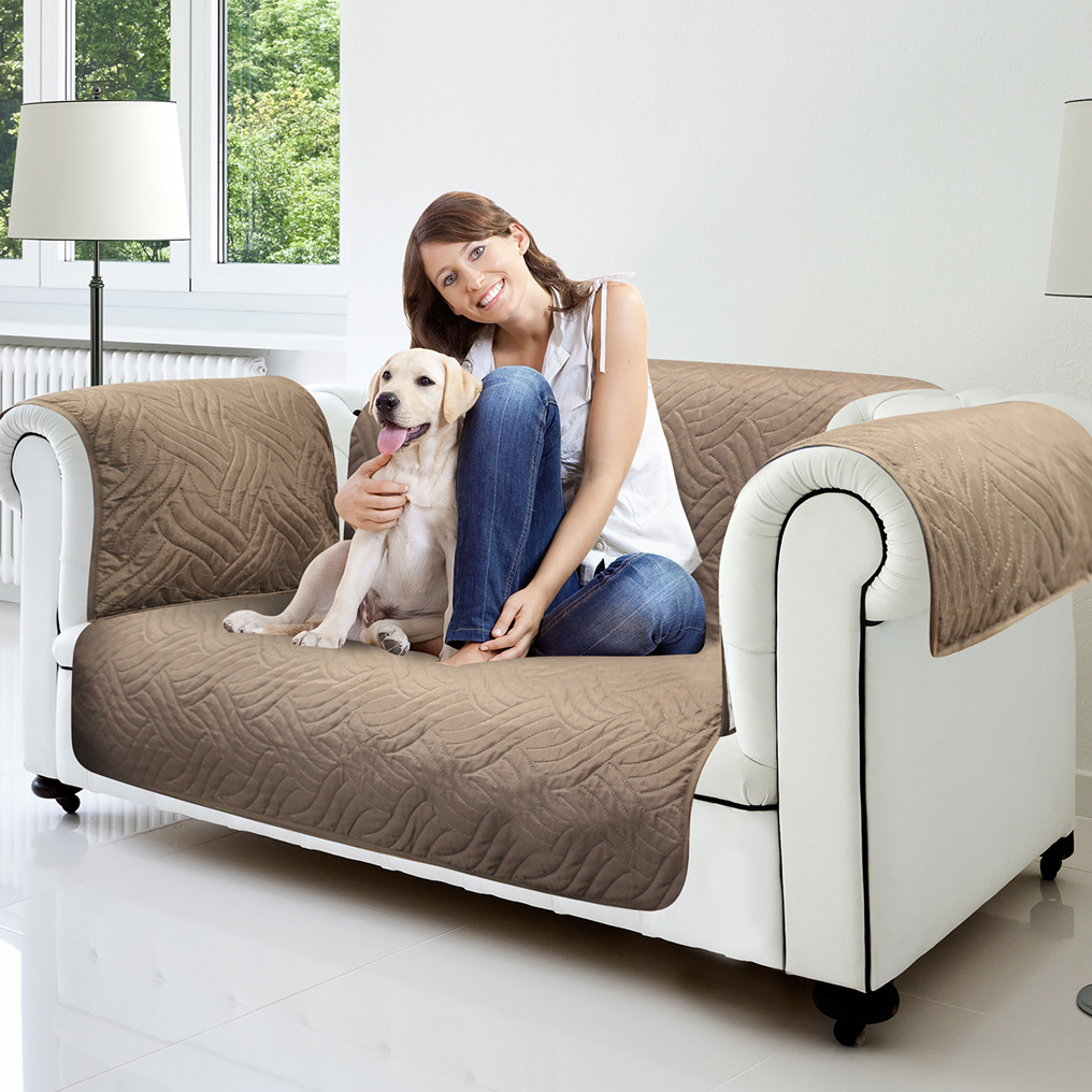 Φωτογραφία προϊόντος: OEM Sofa Cover κάλυμμα δύο όψεων για διθέσιο καναπέ 190x240 εκ. cream/espresso