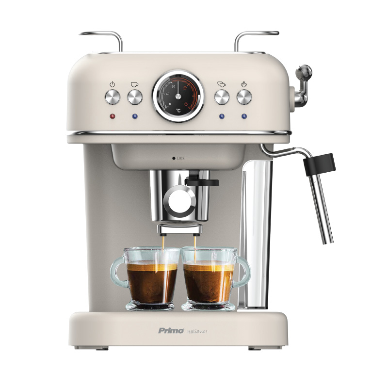 Φωτογραφία προϊόντος: Μηχανή καφέ Espresso PREM-40445 Primo Eco 20Bar 3-σε-1 αναλογικό καντράν 1050W Ιβουάρ-Χρωμέ