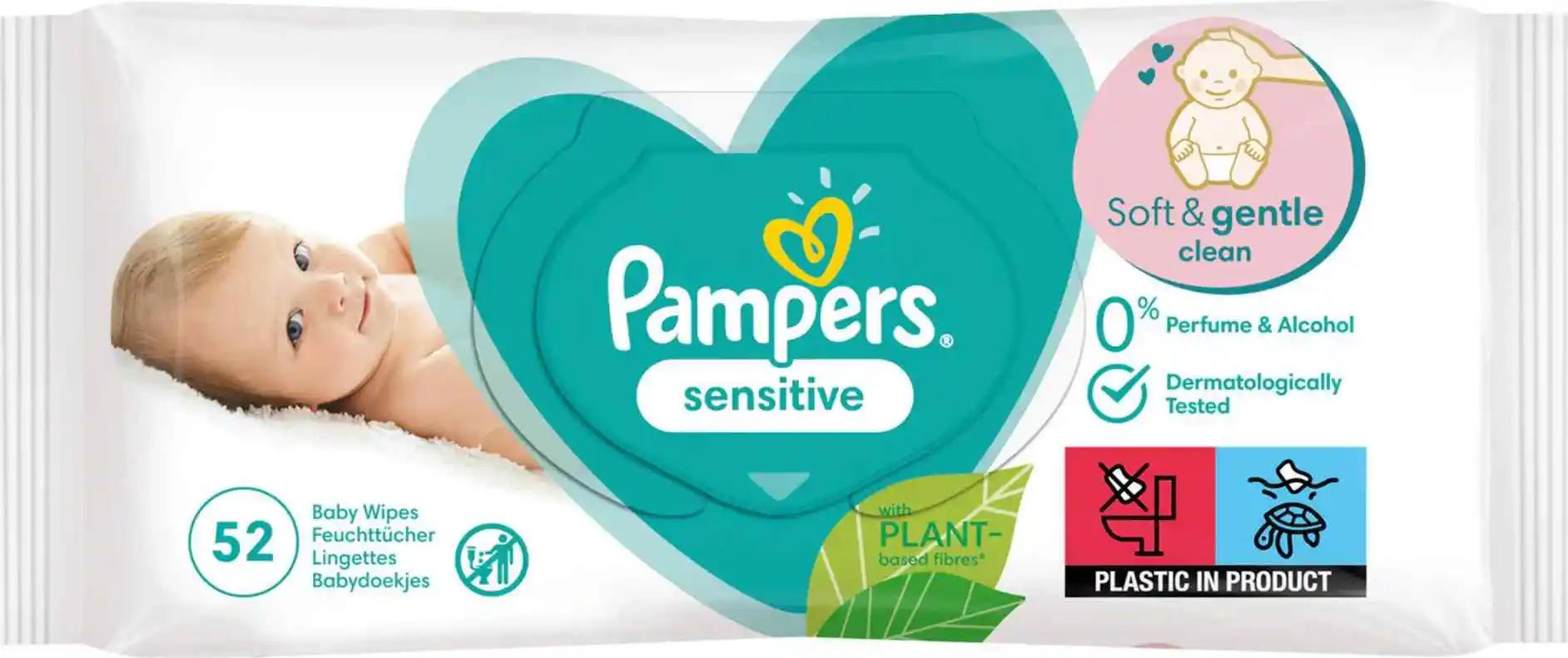 Φωτογραφία προϊόντος: Pampers Sensitive Μωρομάντηλα 52τεμ