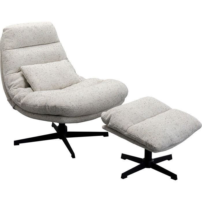 Φωτογραφία προϊόντος: KARE Swivel Armchair + Stool Columbia - Γκρι - 94Μx84Πx88Υ