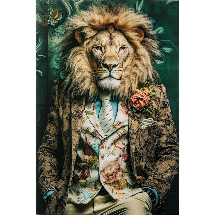 Φωτογραφία προϊόντος: KARE Πίνακας Γυάλινος Mister Lion Πολύχρωμος 100x0.4x150εκ. - Πολύχρωμο - 100Μx150Υ