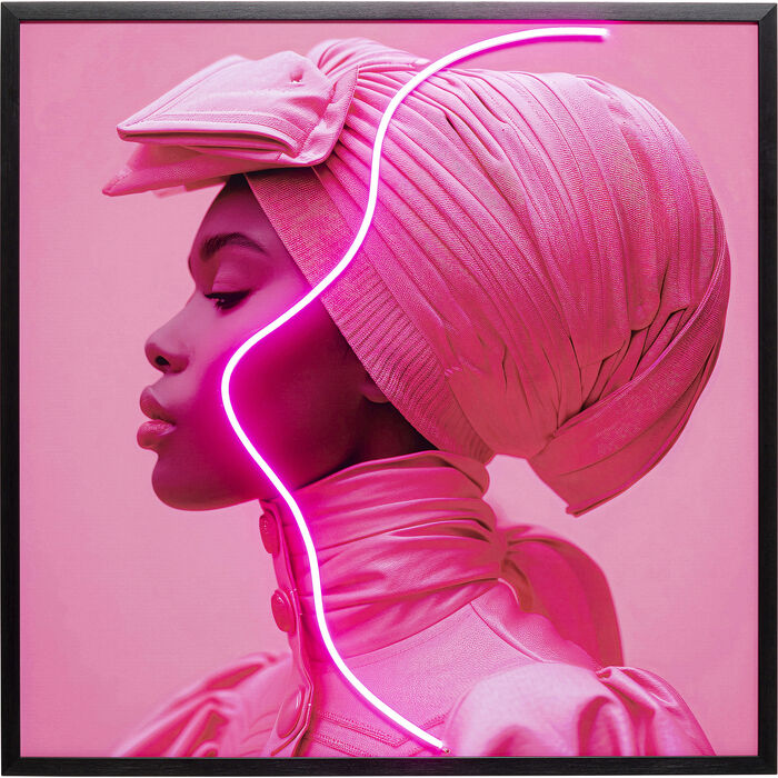 Φωτογραφία προϊόντος: KARE Πίνακας Καμβάς Pink Woman LED Ροζ 80x80εκ. - Ροζ - 80Μx3Πx80Υ