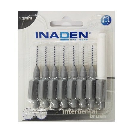 Φωτογραφία προϊόντος: INADEN Interdental Brush 1.3mm Γκρι Μεσοδόντια Βουρτσάκια 8τμχ