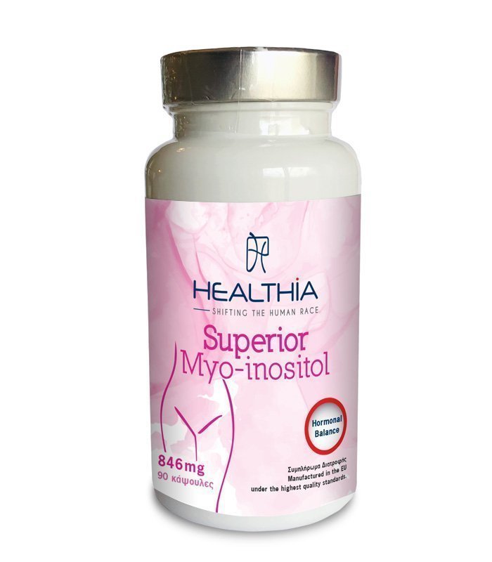 Φωτογραφία προϊόντος: HEALTHIA Superior Myo-Inositol, Συμπλήρωμα Διατροφής για την Υποστήριξη της Ορμονικής Ισορροπίας, 60 caps