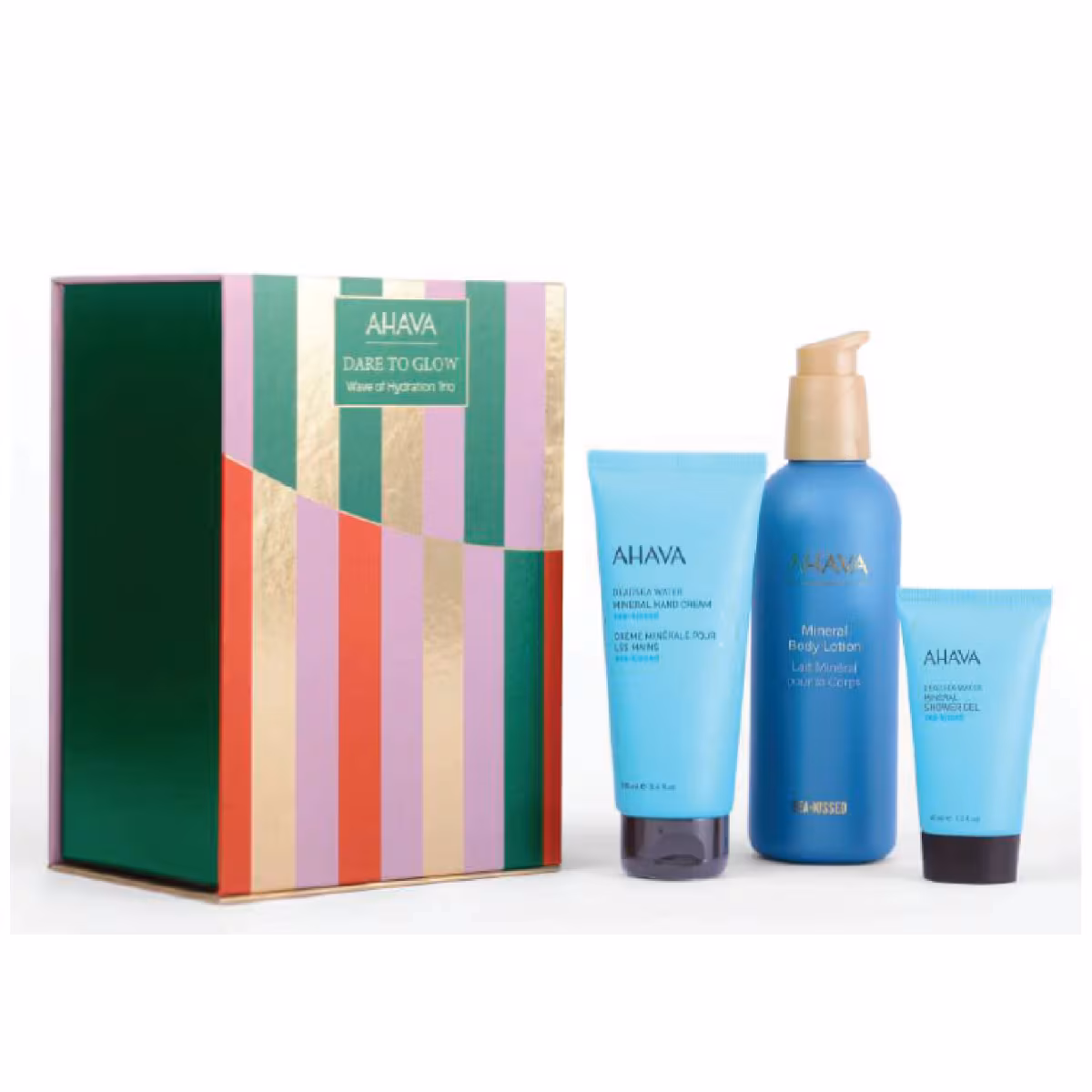 Φωτογραφία προϊόντος: AHAVA X-Mas Dare to Glow Wave to Hydrate Trio Promo Set, Γαλάκτωμα Σώματος 250ml Κρέμα Χεριών 100ml & Αφρόλουτρο 40ml