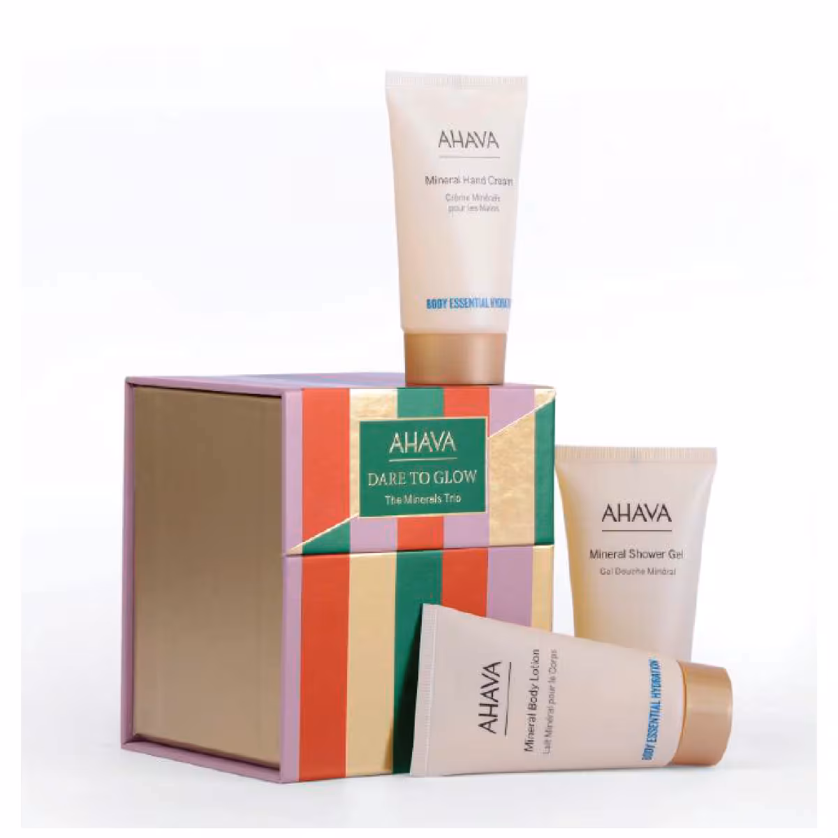 Φωτογραφία προϊόντος: AHAVA X-Mas Dare to Glow The Minerals Trio, Κρέμα Χεριών 40ml Αφροντούς 40ml &amp; Γαλάκτωμα Σώματος 40ml