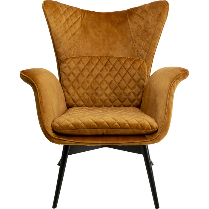 Φωτογραφία προϊόντος: Armchair Tudor Velvet Gold Brown - Χρυσό - 89x91x102 εκ.