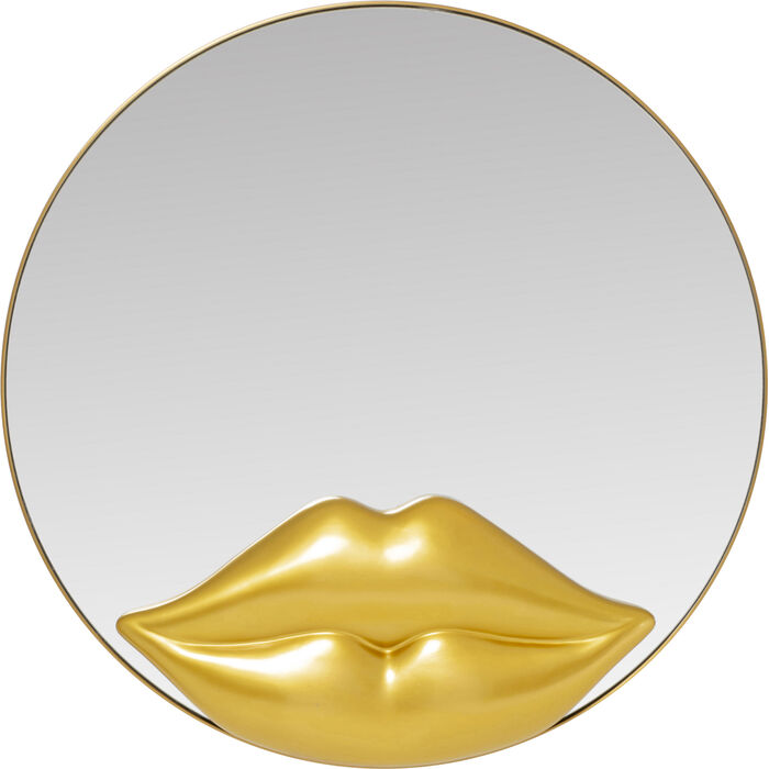 Φωτογραφία προϊόντος: KARE Καθρέφτης Τοίχου Golden Lips Μεταλλικός Χρυσός 100x3x100 εκ.